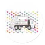 Valentines Garbage Truck February Stickers