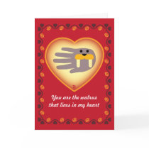 Valentine's Hand Walrus Card