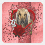 Valentines - Key to My Heart - Afghan Square Sticker