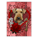 Valentines - Key to My Heart - Airedale Greeting Cards