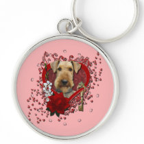 Valentines - Key to My Heart - Airedale Key Chain