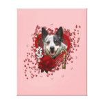 Valentines -Key to My Heart -Australian Cattle Dog Gallery Wrap Canvas