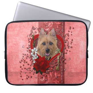 Valentines - Key to My Heart - Australian Terrier electronicsbag