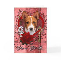 Valentines - Key to My Heart - Basenji Greeting Cards
