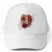 Valentines - Key to My Heart - Basenji Trucker Hats