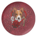 Valentines - Key to My Heart - Basenji Dinner Plate