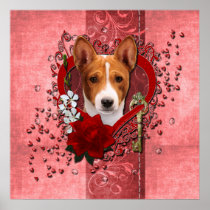 Valentines - Key to My Heart - Basenji Print