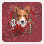 Valentines - Key to My Heart - Basenji Sticker