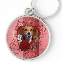 Valentines - Key to My Heart - Beagle Key Chain