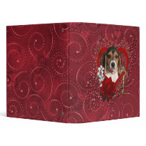 Valentines - Key to My Heart - Beagle Puppy Vinyl Binder