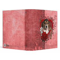 Valentines - Key to My Heart - Beagle Puppy Vinyl Binders