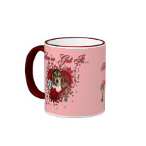 Valentines - Key to My Heart - Beagle Puppy Mugs