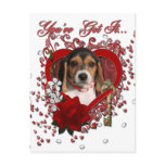 Valentines - Key to My Heart - Beagle Puppy postcards