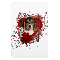 Valentines - Key to My Heart - Beagle Puppy Flexible Magnets
