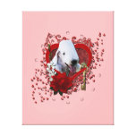 Valentines - Key to My Heart - Bedlington Terrier Stretched Canvas Print