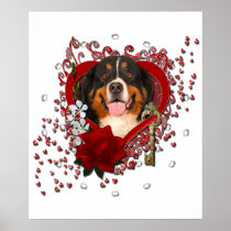 Valentines - Key to My Heart -Bernese Mountain Dog Posters