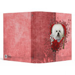 Valentines - Key to My Heart - Bichon Frise 3 Ring Binders