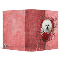 Valentines - Key to My Heart - Bichon Frise 3 Ring Binders