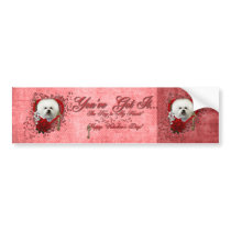 Valentines - Key to My Heart - Bichon Frise Bumper Sticker