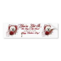 Valentines - Key to My Heart - Bichon Frise Bumper Stickers