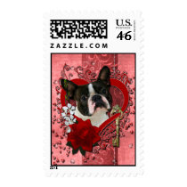 Valentines - Key to My Heart - Boston Terrier Postage