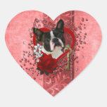 Valentines - Key to My Heart - Boston Terrier Stickers
