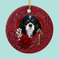 Valentines - Key to My Heart - Cavalier - Dark ornaments