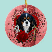Valentines - Key to My Heart - Cavalier - Dark ornaments