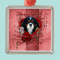 Valentines - Key to My Heart - Cavalier - Dark ornaments