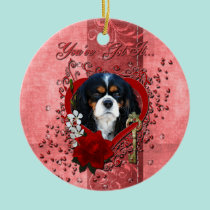 Valentines - Key to My Heart - Cavalier - Dark ornaments