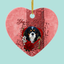 Valentines - Key to My Heart - Cavalier - Dark ornaments