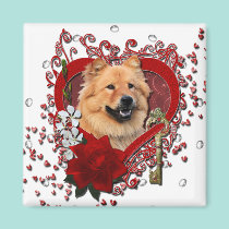 Valentines - Key to My Heart - Chow Chow - Cinny magnets