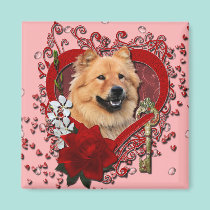 Valentines - Key to My Heart - Chow Chow - Cinny magnets