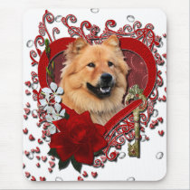 Valentines - Key to My Heart - Chow Chow - Cinny mousepads