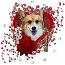 Valentines - Key to My Heart - Corgi - Owen Photo Sculpture