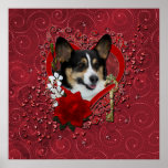 Valentines - Key to My Heart - Corgi Poster