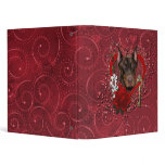 Valentines - Key to My Heart - Doberman - Rocky 3 Ring Binder