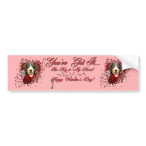 Valentines - Key to My Heart - Entlebucher - Eiger Bumper Sticker