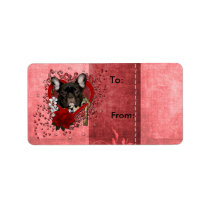 Valentines - Key to My Heart - French Bulldog Custom Address Label