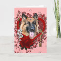 Valentines - Key to My Heart - German Shepherd card