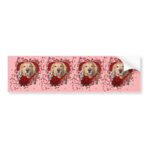Valentines - Key to My Heart - Golden Retriever - Bumper Sticker