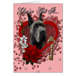 Valentines - Key to My Heart - Great Dane - Grey Card