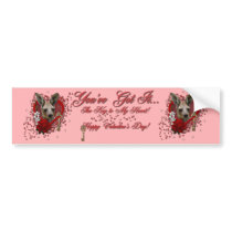 Valentines - Key to My Heart - Kangaroo Bumper Stickers