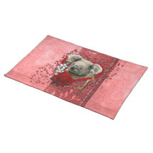 Valentines - Key to My Heart - Koala Bear Place Mat