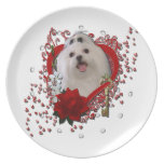 Valentines - Key to My Heart - Maltese Party Plates