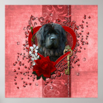 Valentines - Key to My Heart - Newfoundland Poster