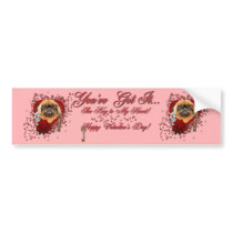 Valentines - Key to My Heart - Pekingese - Pebbles Bumper Sticker