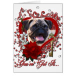 Valentines - Key to My Heart - Pug Cards