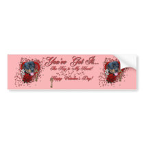Valentines - Key to My Heart - Rottweiler - Harley Bumper Stickers