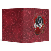 Valentines - Key to My Heart - Saint Bernard - Mae Vinyl Binder
